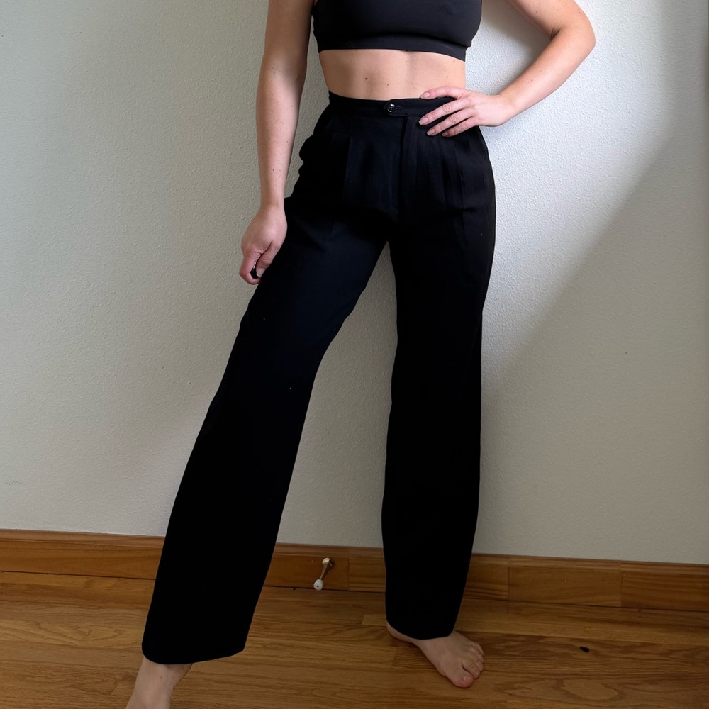Vintage VTG Classic Black Women's Business Casual Dress Pants Trousers size 2P